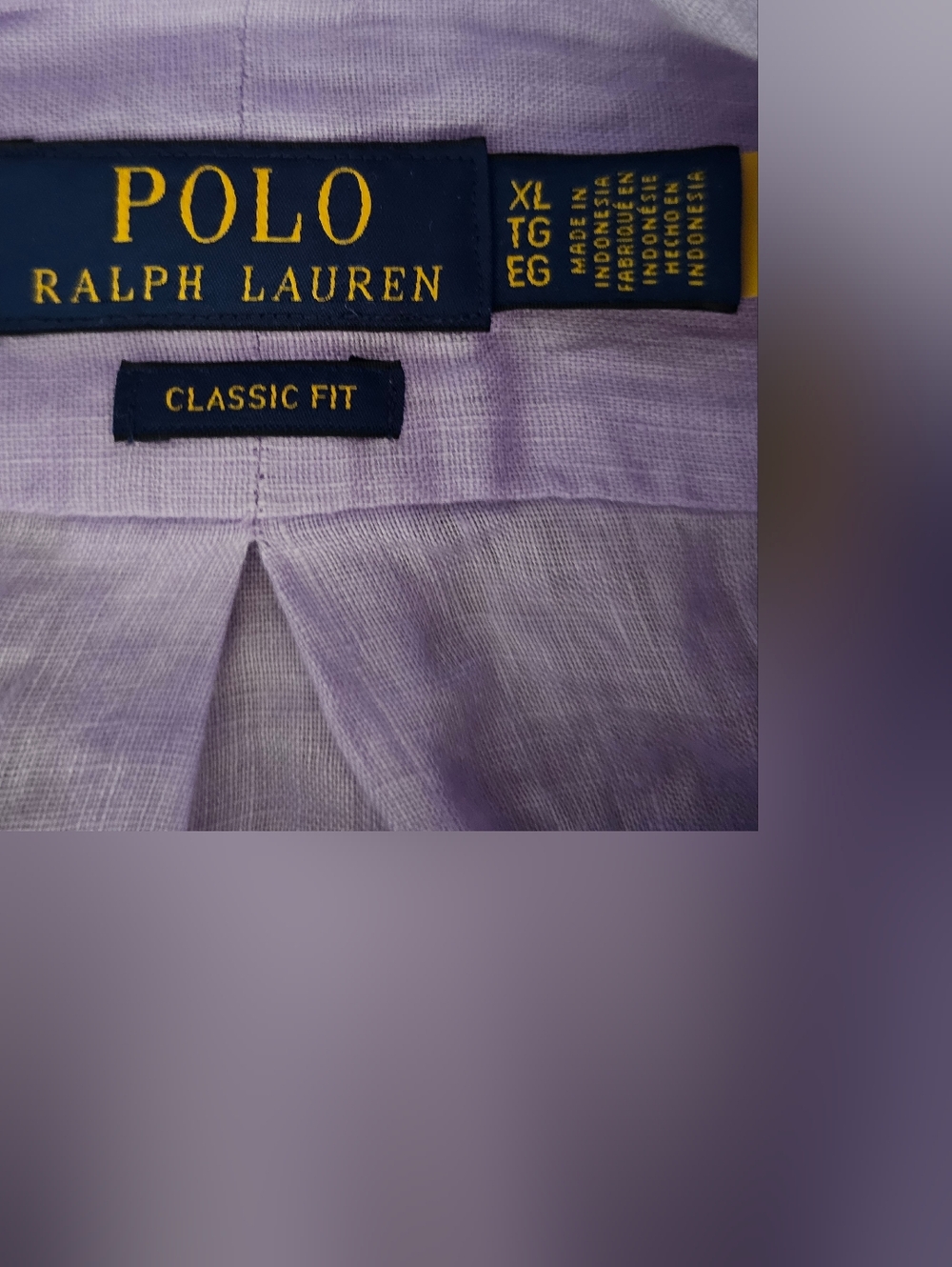 Polo Ralph Lauren 100% Linen Classic Fit Shirt Men’s XL Purple Button Down Lux - Picture 5 of 15